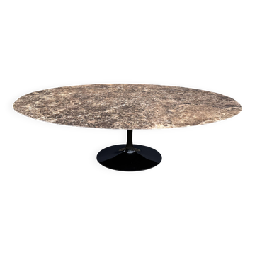 Original oval dining table Knoll Tulip (244cm) Emperador