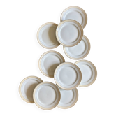 Set of 10 antique dessert plates - Auteuil from Lunéville