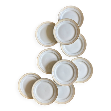Lot de 10 assiettes à dessert anciennes - Auteuil de Lunéville