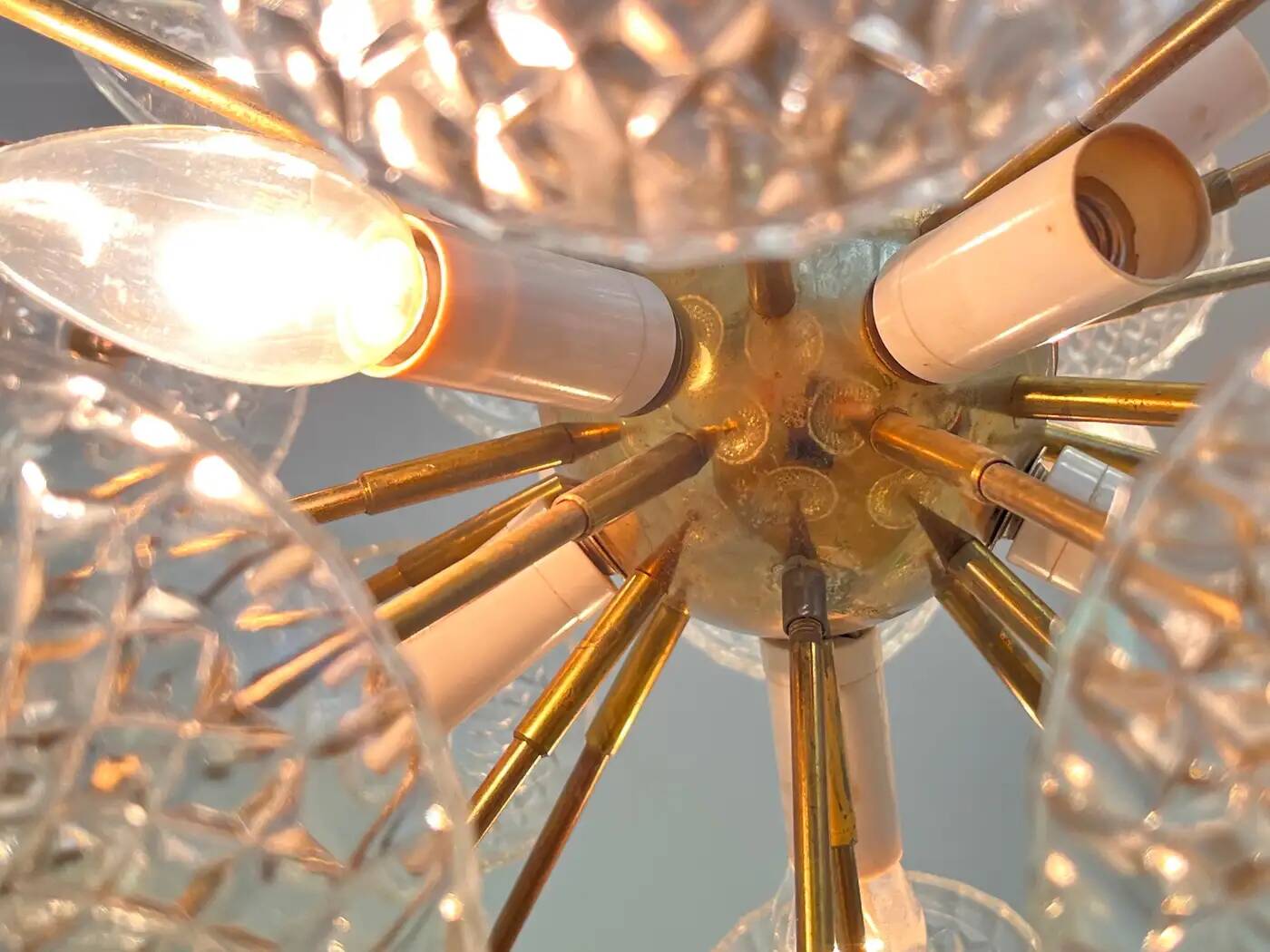 Dandelion, Sputnik chandelier by Kamenicky Senov, 1970