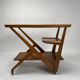 Chariot de bar en bois dans le goût de Charlotte Perriand, Italie années 1950