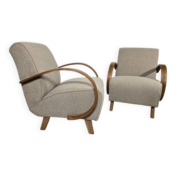 Art Deco Lounge Chairs by Jindřich Halabala, 1950s, Set of 2