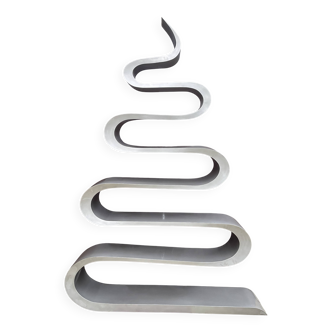 Stainless steel "snake" bookcase