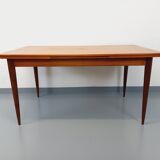Vintage Scandinavian style rectangular dining table from the 50s 60s in teak with extensions