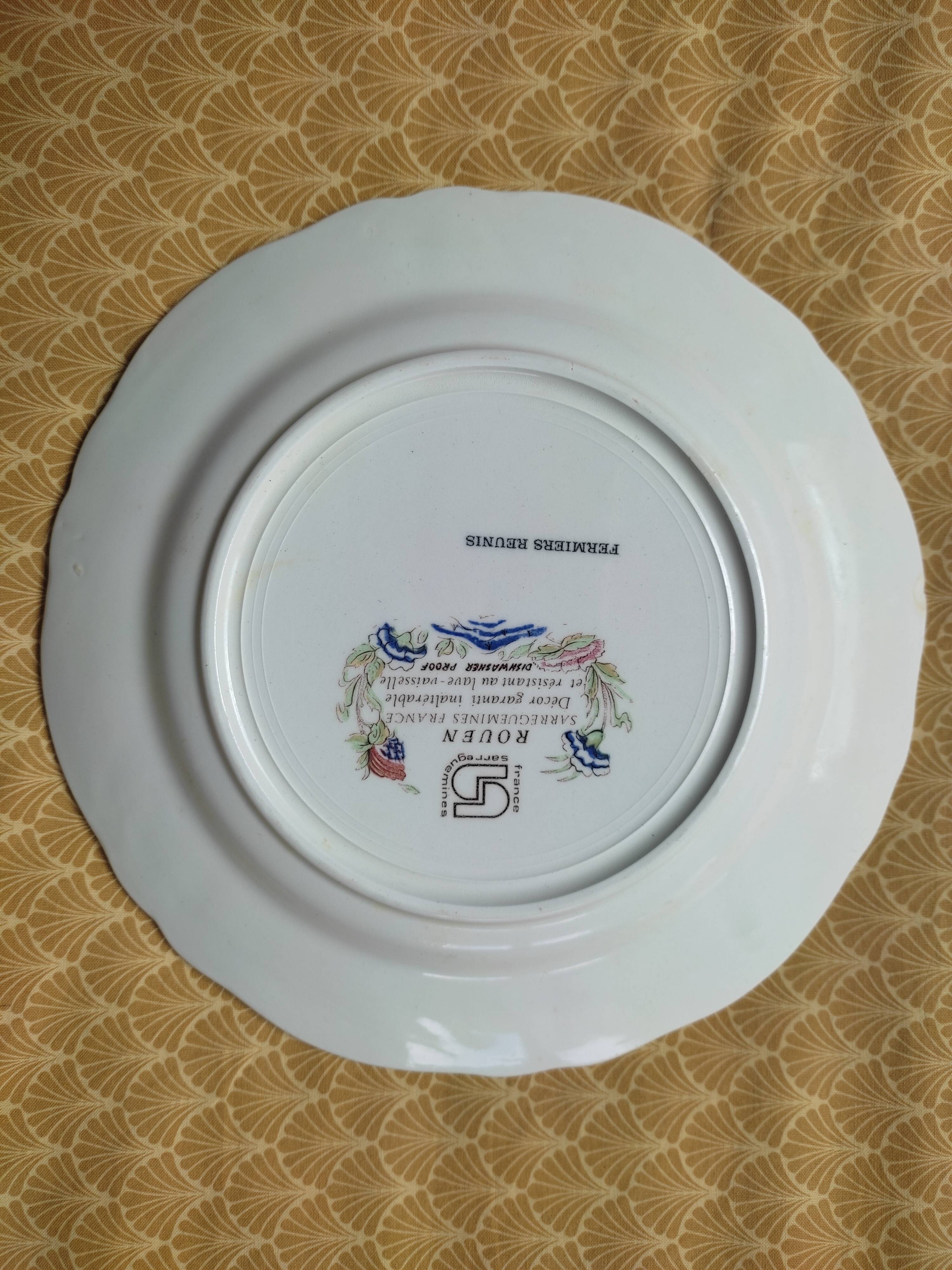 Assiette à dessert modèle Rouen. Sarreguemines