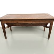 Farm table, old solid oak dough trough, France, around 1920.