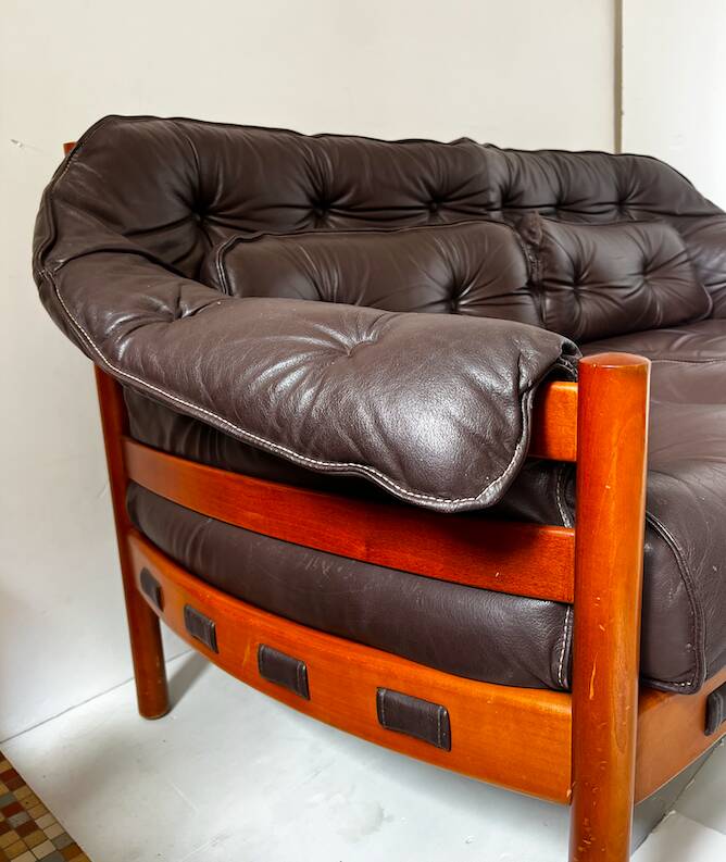 2/3-seater canapé Arne Norrell for COJA Sweden in leather