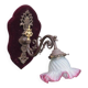 Art Nouveau Wall Sconce: French Metal, Opaline Rose Shade, C1950s