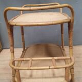 'Vallauris' rolling table in bamboo and wicker