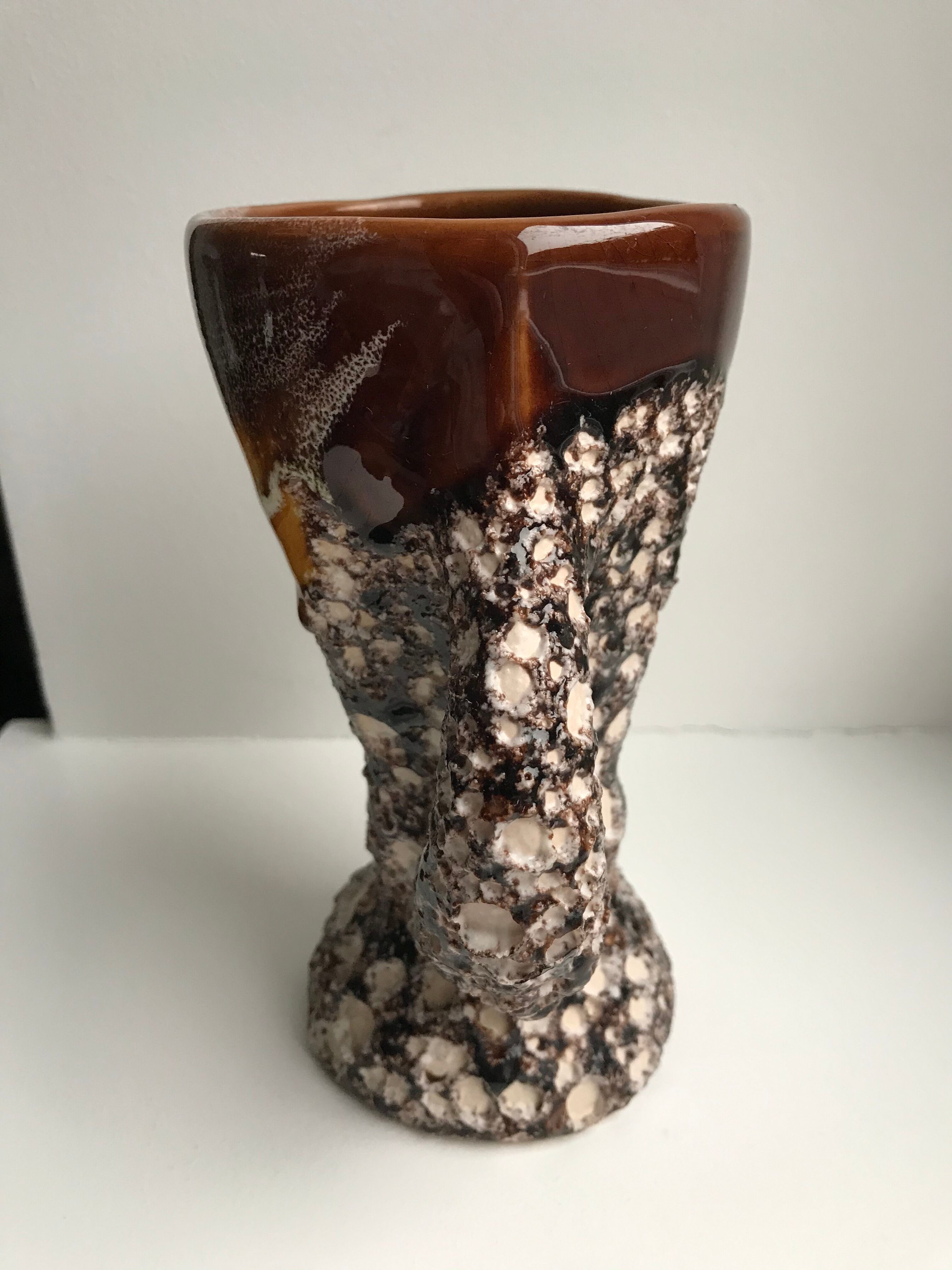 Ceramic vase Fat Lava 70s