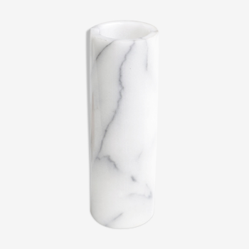 Vase rouleau en marbre blanc, années 70