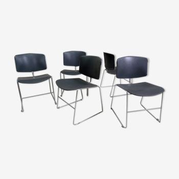 Série de 5 chaises de Max Stacker pour Steelcase