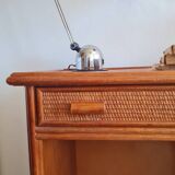 Vintage rattan desk from the 1970s.