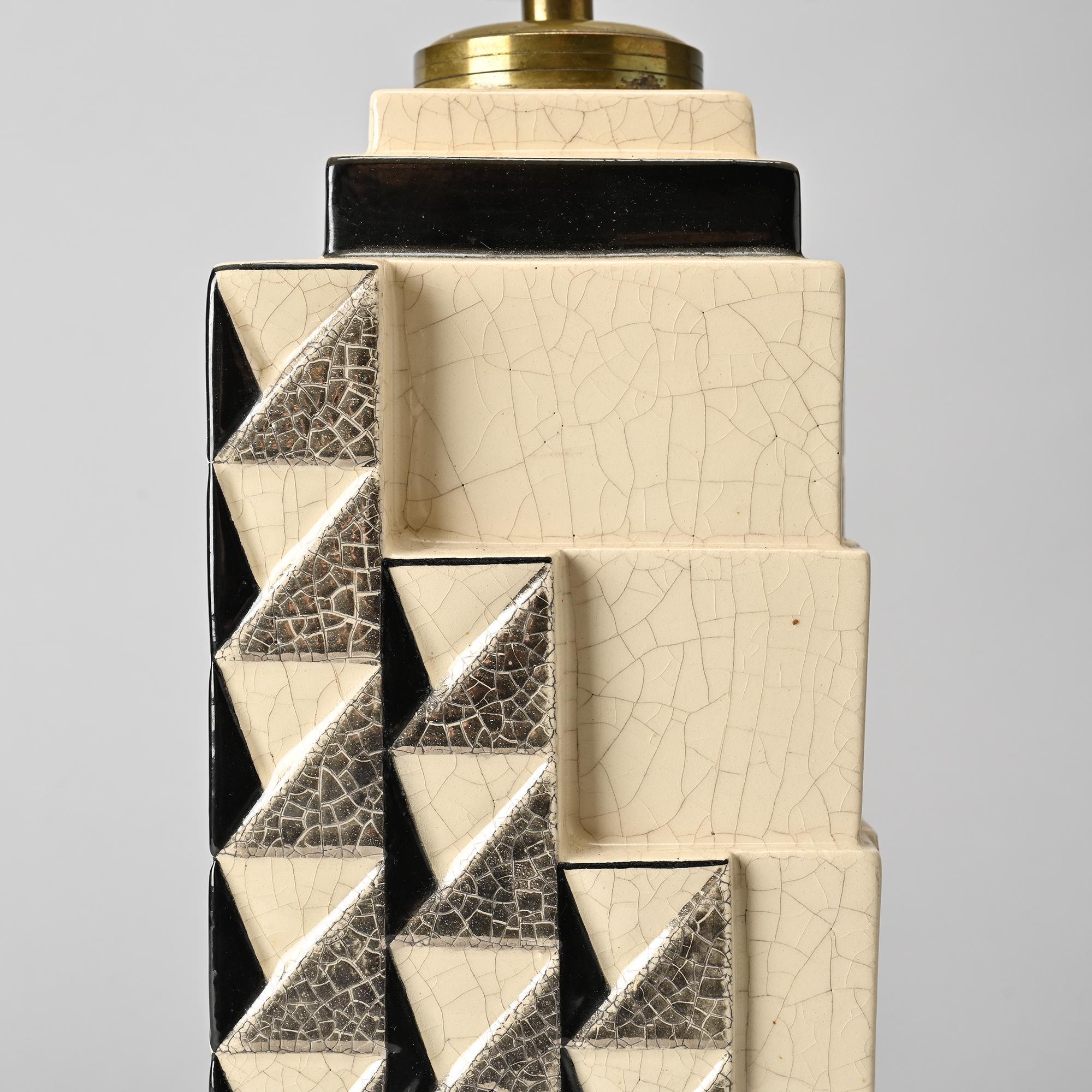 Ceramic lamp, Charles Harva, France, circa 1930