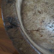 Antique 19th Century Large English Elm Wooden Straight Sided Dairy Wash Bow