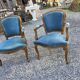 Pair of Louis XV style cabriolet armchairs