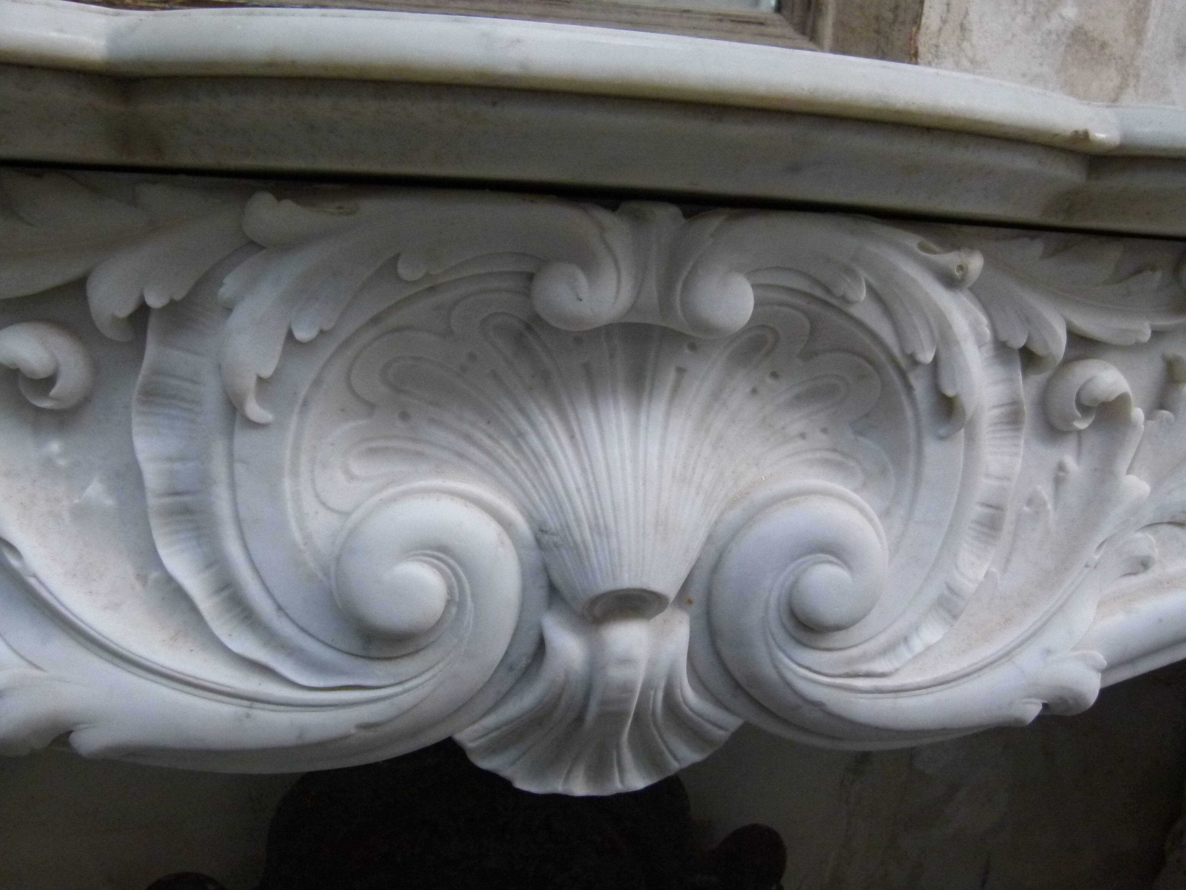 19th century Carrara marble fireplace