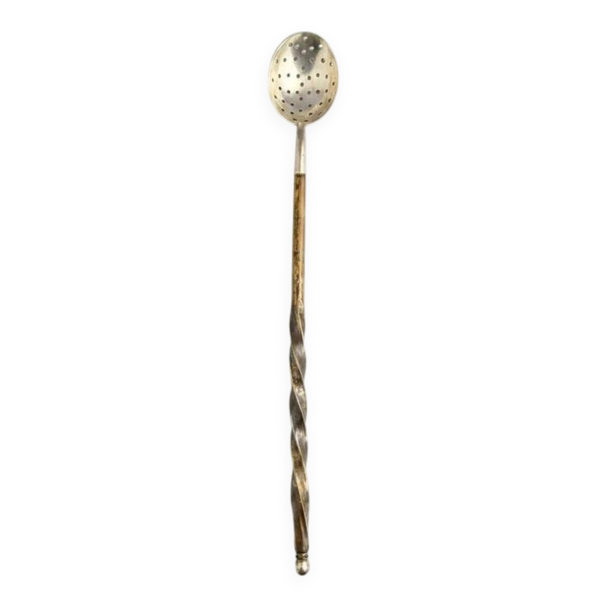 Olive or ice spoon, silver-plated and rosewood