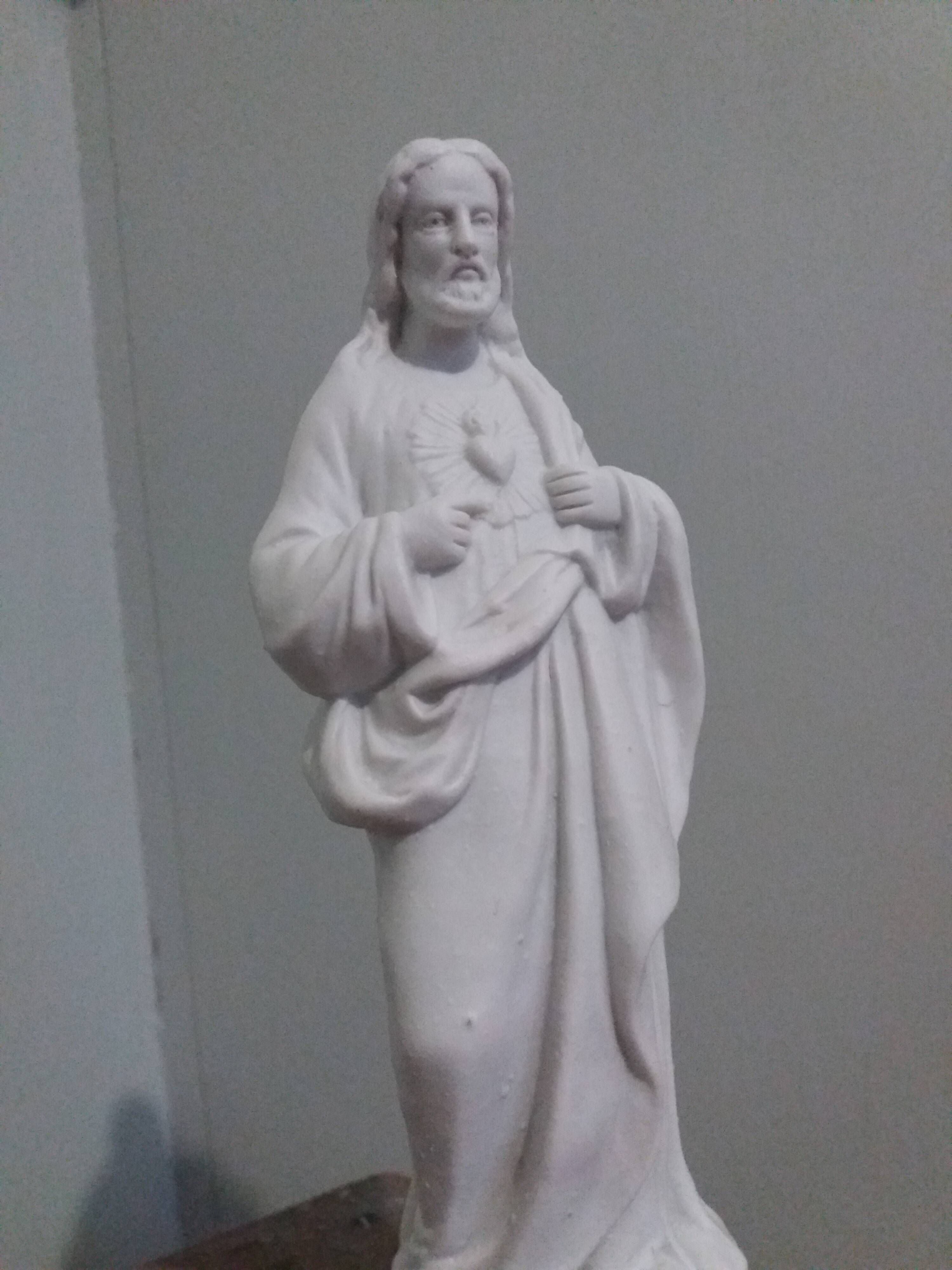 Religious statue, Jesus Christ in biscuit by Mauger and Pezé.
