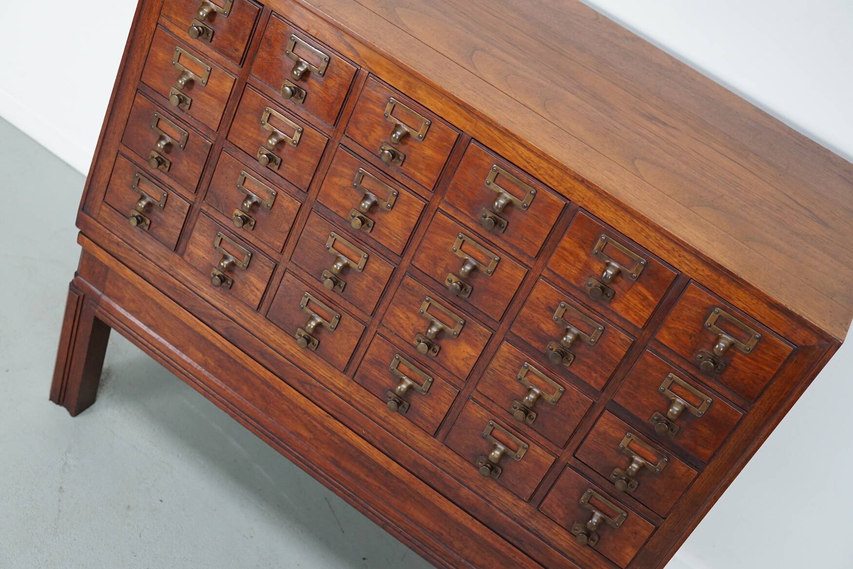 Antique Dutch Oak Apothecary / Filing Cabinet, 1920s
