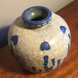 Glazed ceramic ball vase, art deco