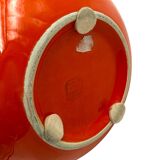 Space age orange ceramic vase, Sicart Italy ca. 1970