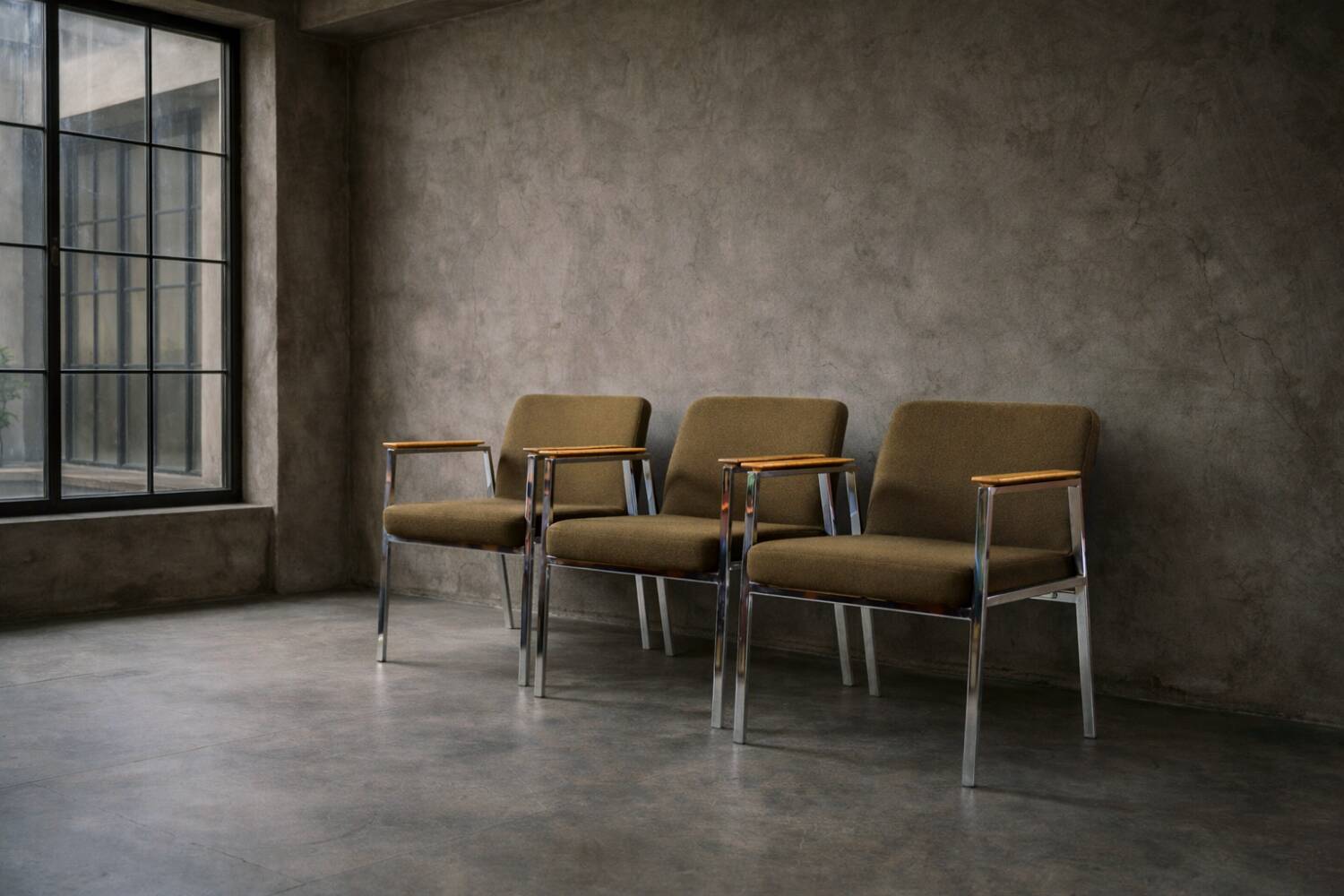 Vintage Mid-Century Modern German Brown Conference Chair from Drabert, 1970