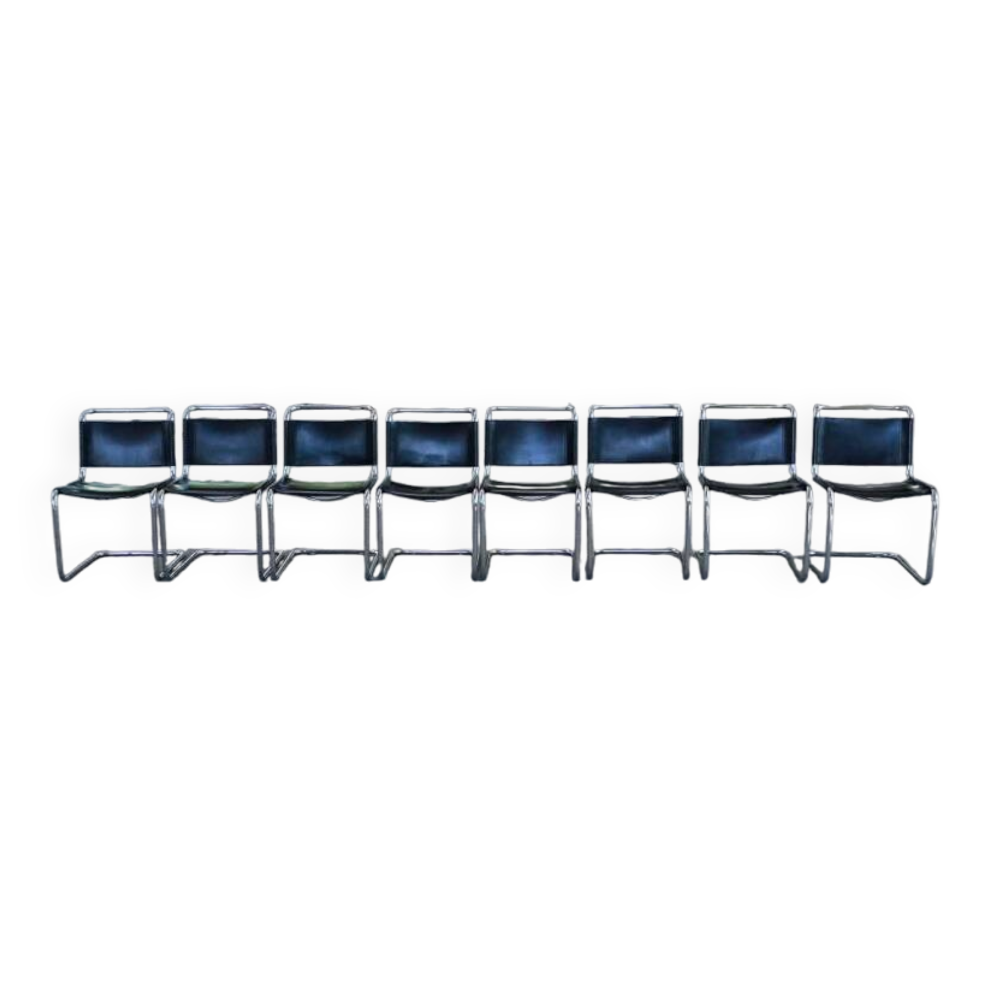 Set of 8 Cantilever chairs "S33" - Mart Stam, Bauhaus