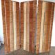 Three-panel screen in natural fibre