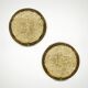Pair of  Italian brass and glass wall lights, 1980s