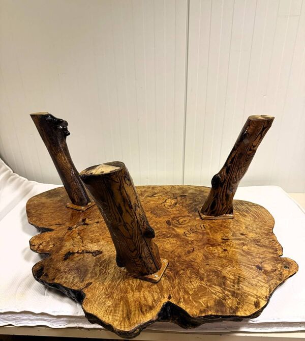 Table basse en tronc d'arbre massif par Frank Armich Canada