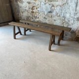 Pair of small antique solid wood benches