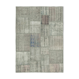 Handmade Anatolian Vintage 173 cm x 242 cm Grey Patchwork Carpet