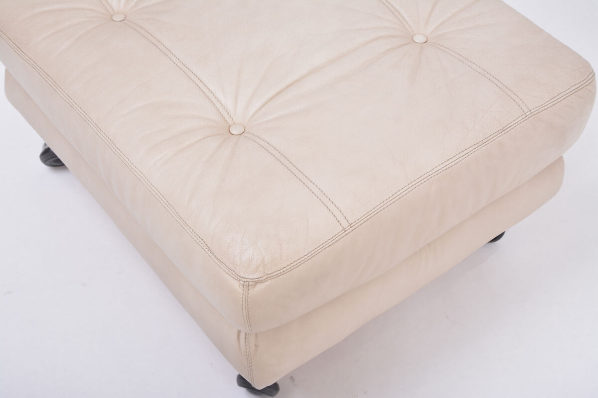 Beige Midcentury Lounge Chair with Ottoman Model "Sella" by Carlo de Carli