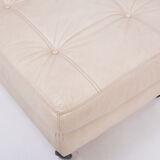 Beige Midcentury Lounge Chair with Ottoman Model "Sella" by Carlo de Carli