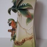 Vase au perroquet en porcelaine Franz
