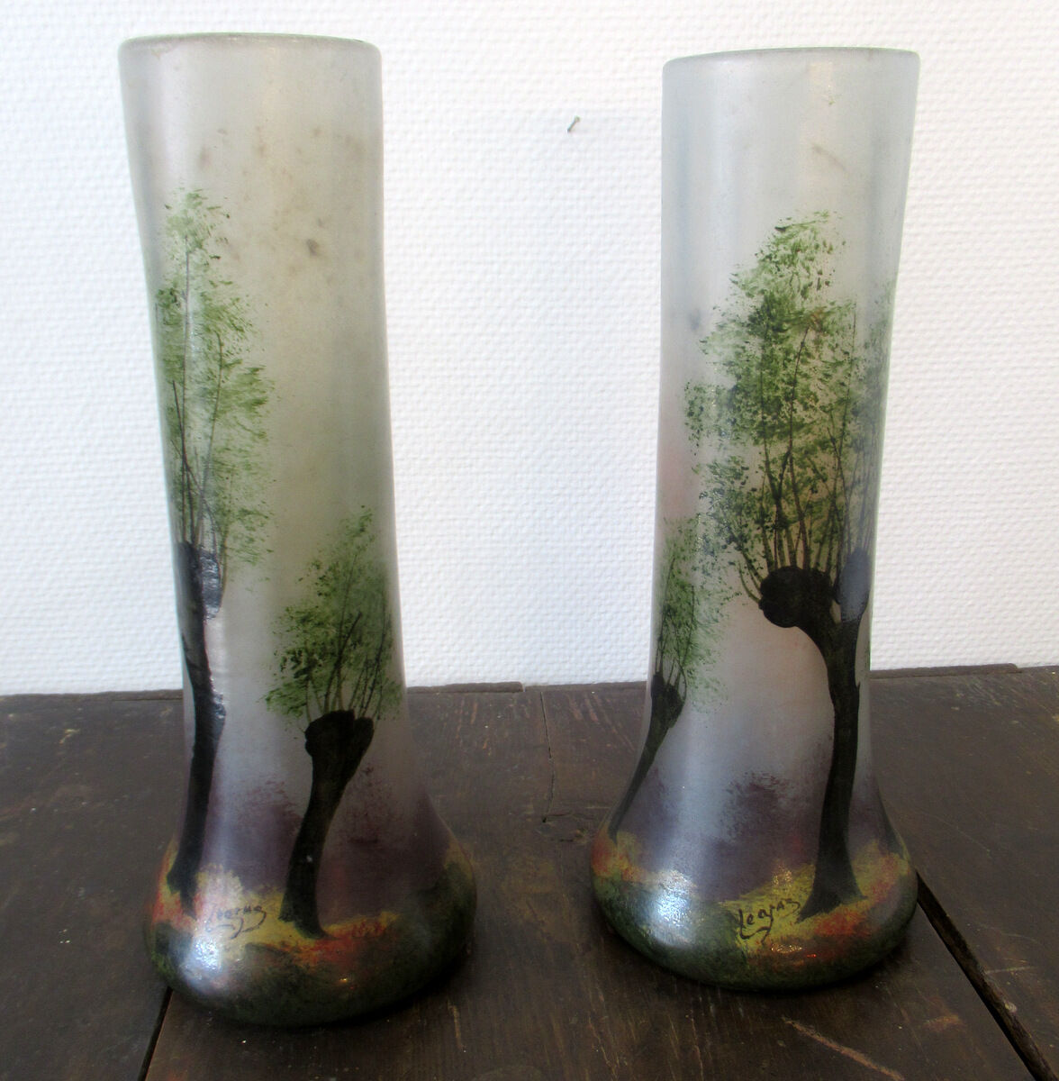 Paire de vases, signés Legras