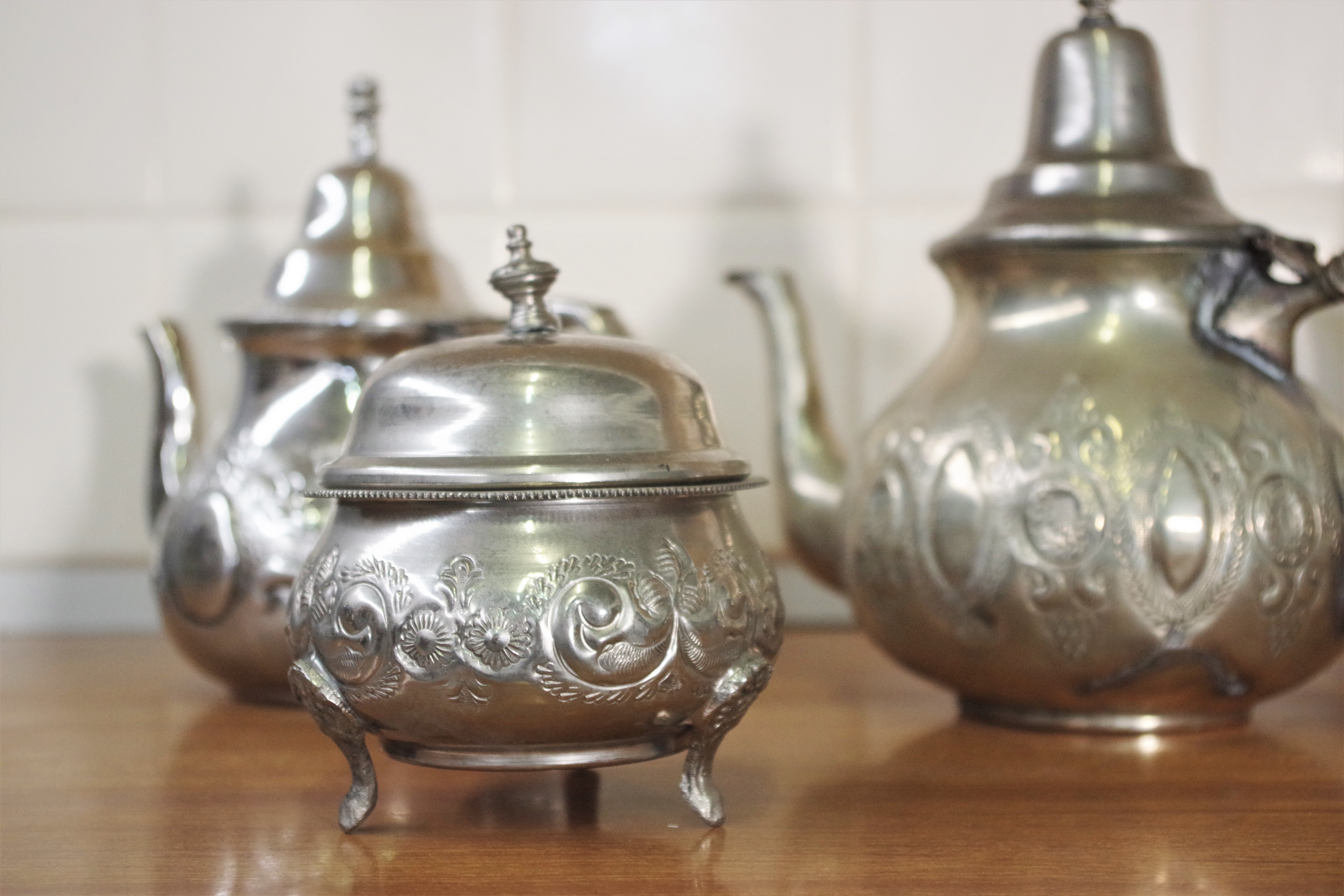 Arabic tea maker 8 pieces, Morocco 50s