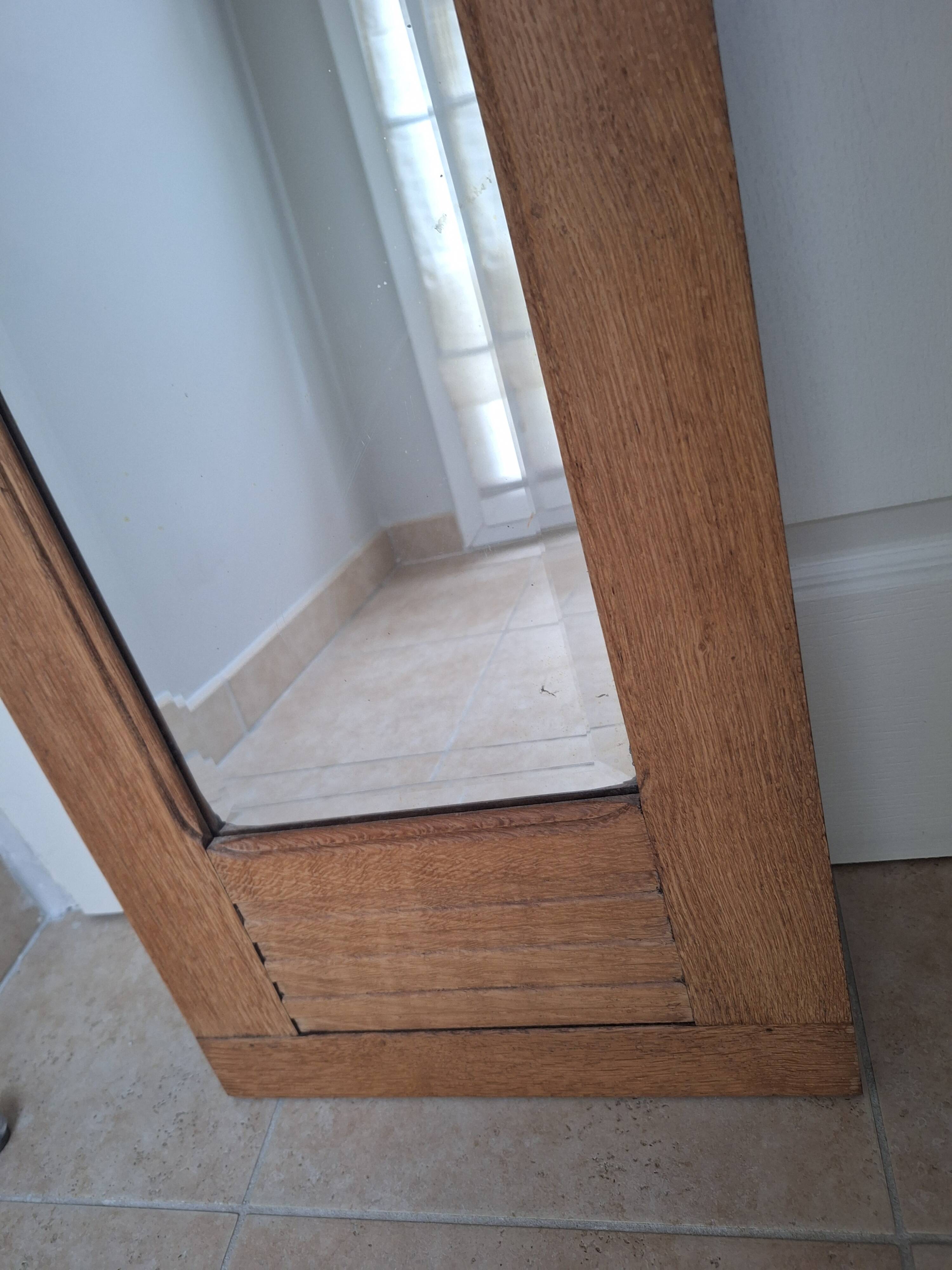 Miroir biseauté ancien bois 130 cm