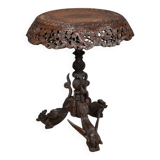 Anglo-Indian Pedestal Table in Exotic Wood – Late 19th Century