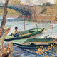 Oil on canvas : lake landscape
