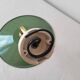 Swan neck wall light in enameled sheet metal