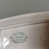 Vintage phlox ceramic soap dish K&G Lunéville France art nouveau flower pattern
