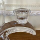 Double crystal candle holder from vannes le chatel 60s