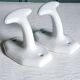 2 enamelled porcelain coat hooks from the 1930s