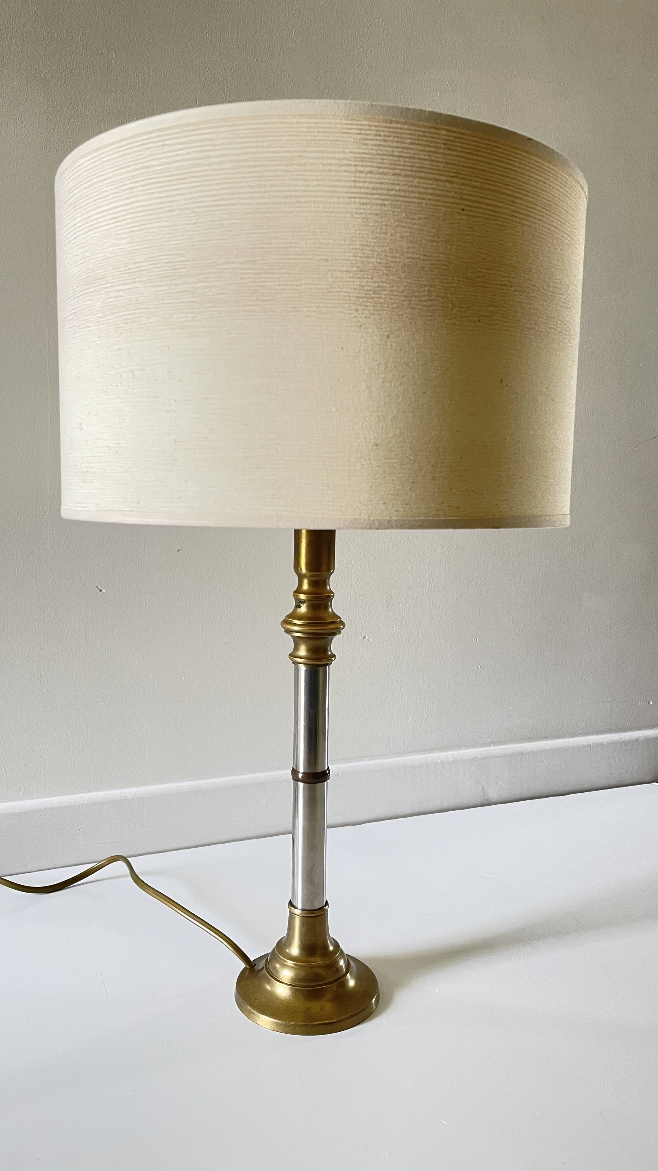 70s lamp with wood effect lampshade