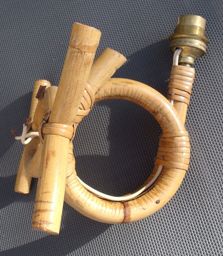 Pair of rattan wall lights