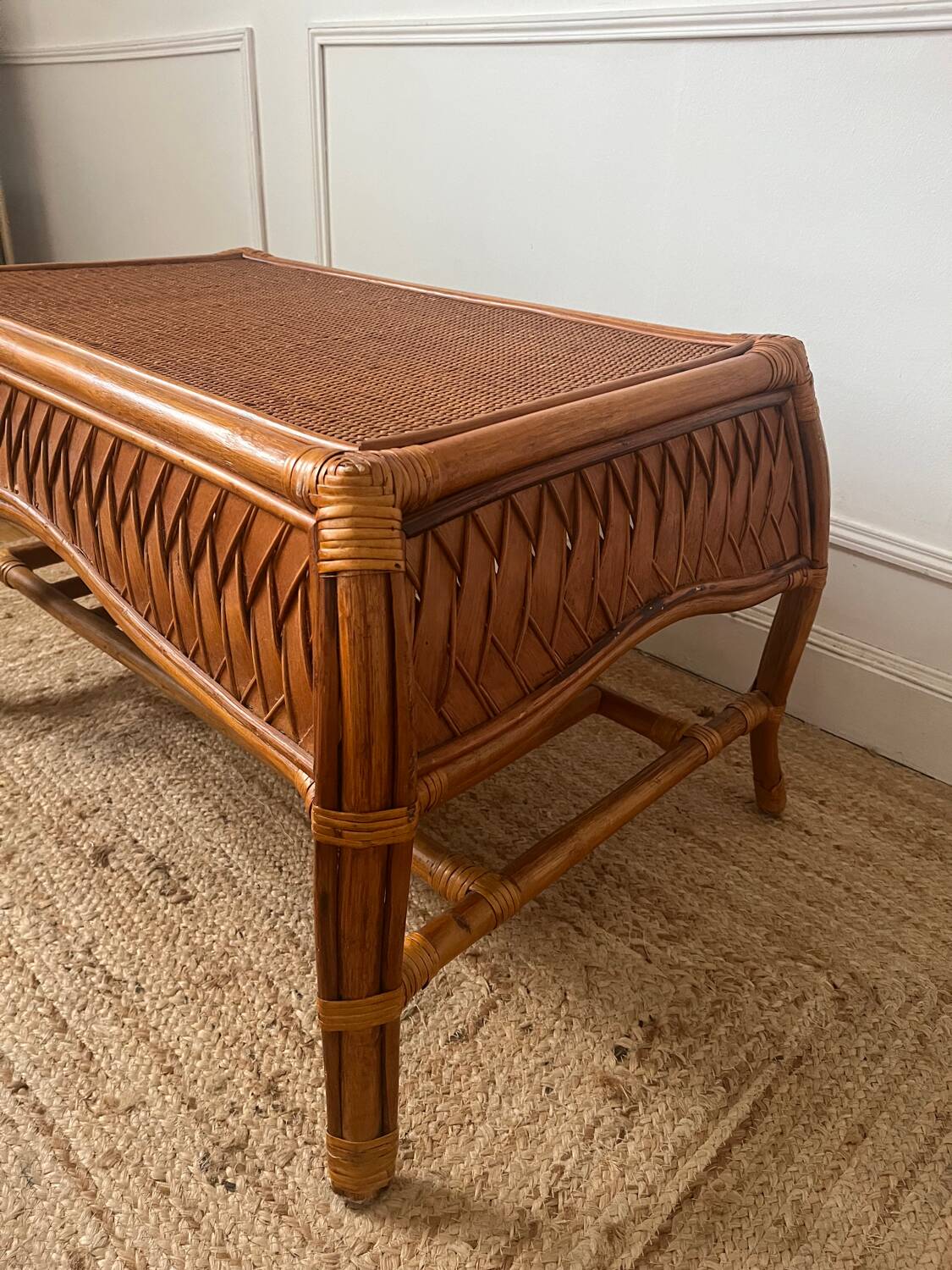 Bamboo and rattan coffee table
