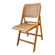 Folding wooden and cane chair