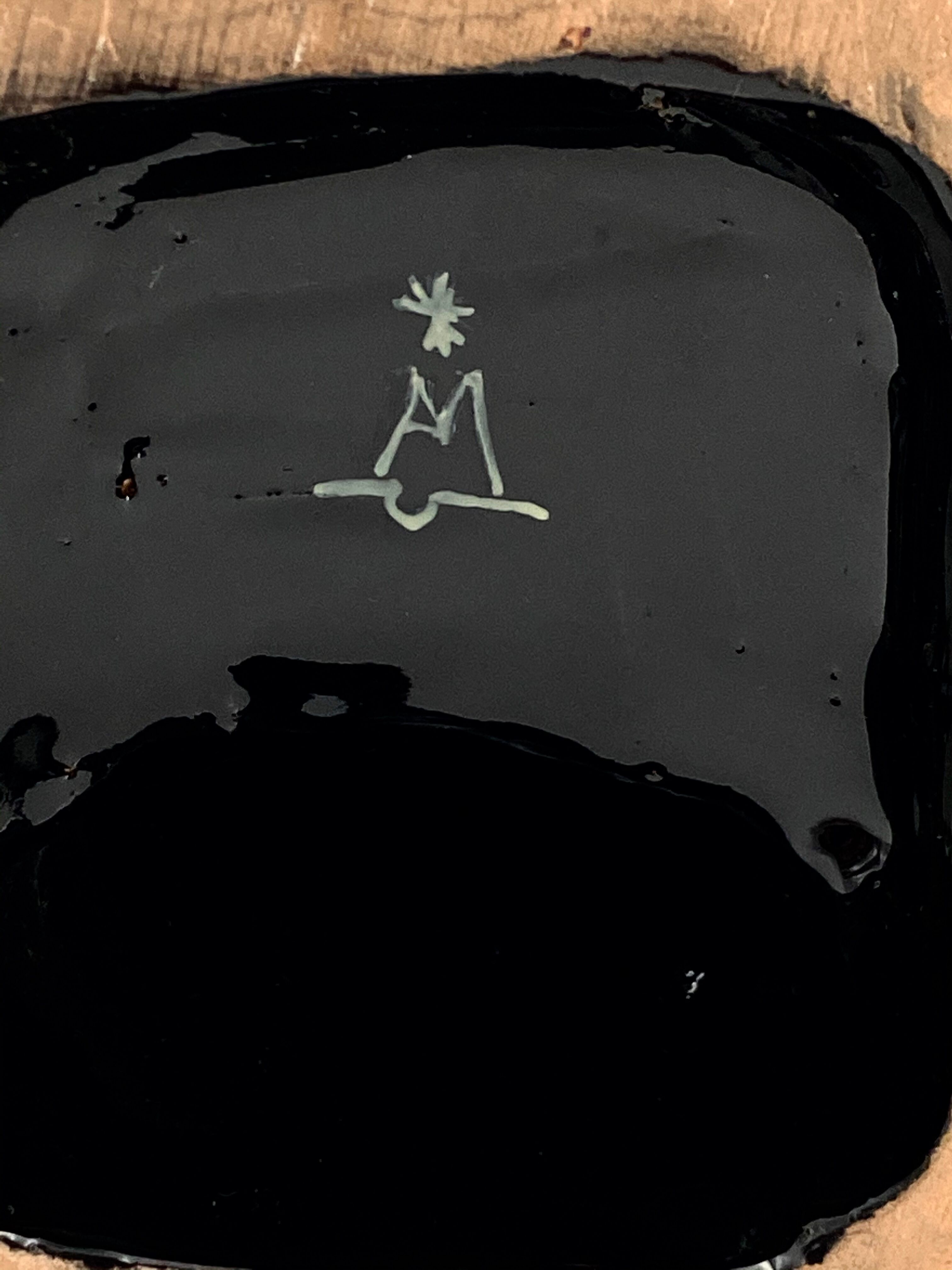 Angelo Minghetti, Art Déco black enamel Bookends, circa 1920, Signed